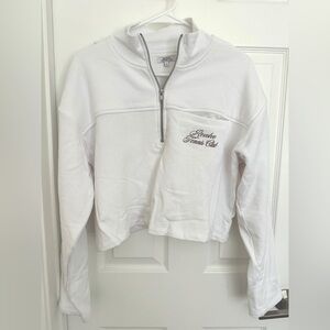 Revolve Tennis Club Half zip up Sweatshirt White Small